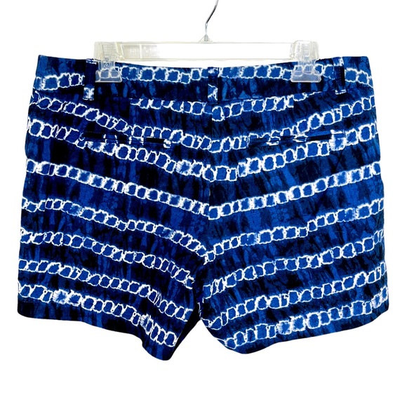 J. Crew Factory Navy Chain Print Linen Shorts Size 12 - Picture 2 of 5